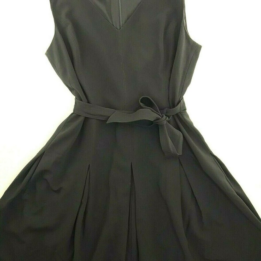 St John Caviar Dress Women’s 14 Black Sleeveless V